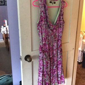 Eva Franco Anthropologie Pink floral dress